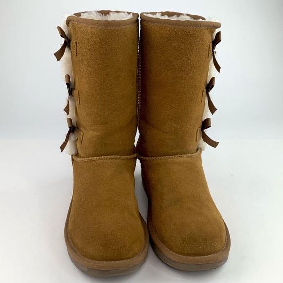 UGG Koolaburra Victoria Boots Bow Sheepskin Sz 5 - Picture 4 of 11